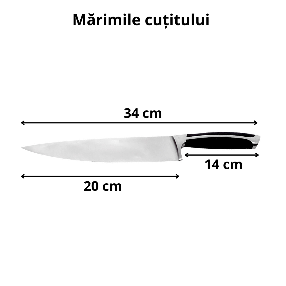 Cutit de bucatarie Koken, filetare peste si carne, otel inoxidabil, 56±HRC, taiere precisa si rezistenta indelungata, antiderapant, Lama 20 cm - 2 | YEO