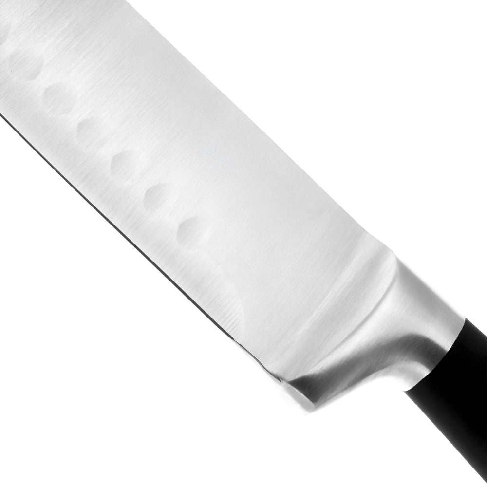 Cutit japonez de bucatarie model Santoku, Koken, lama otel inoxidabil 16,5 cm, maner soft-touch, versatil in utilizare