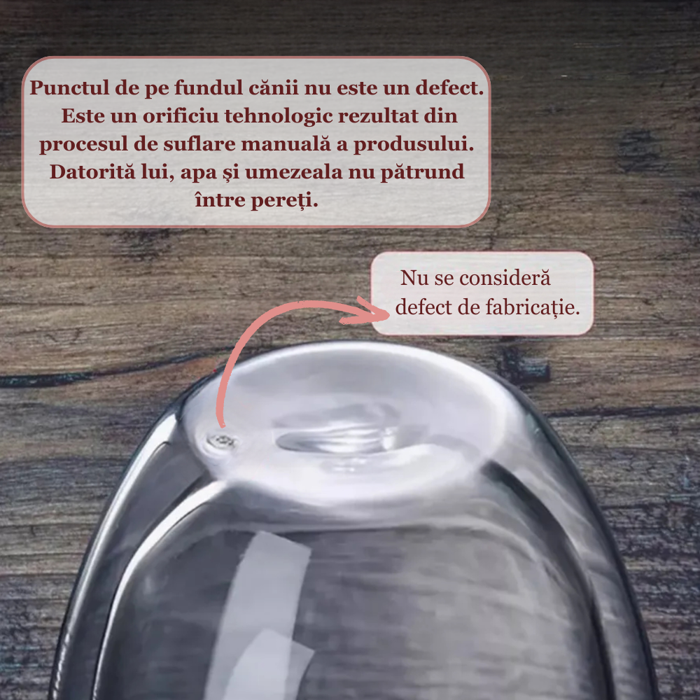 Cana pentru ceai si cafea din sticla termorezistente cu pereti dubli Koken, 200 ml, Sticla borosilicata, ceasca eleganta si transparenta - 4 | YEO
