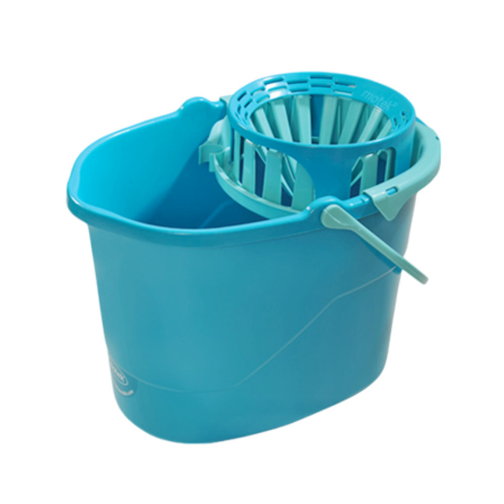 Motek Premium Mop Set with Bucket and 100% Koken Microfiber, 8L Bucket, with automatic drain and high quality materials