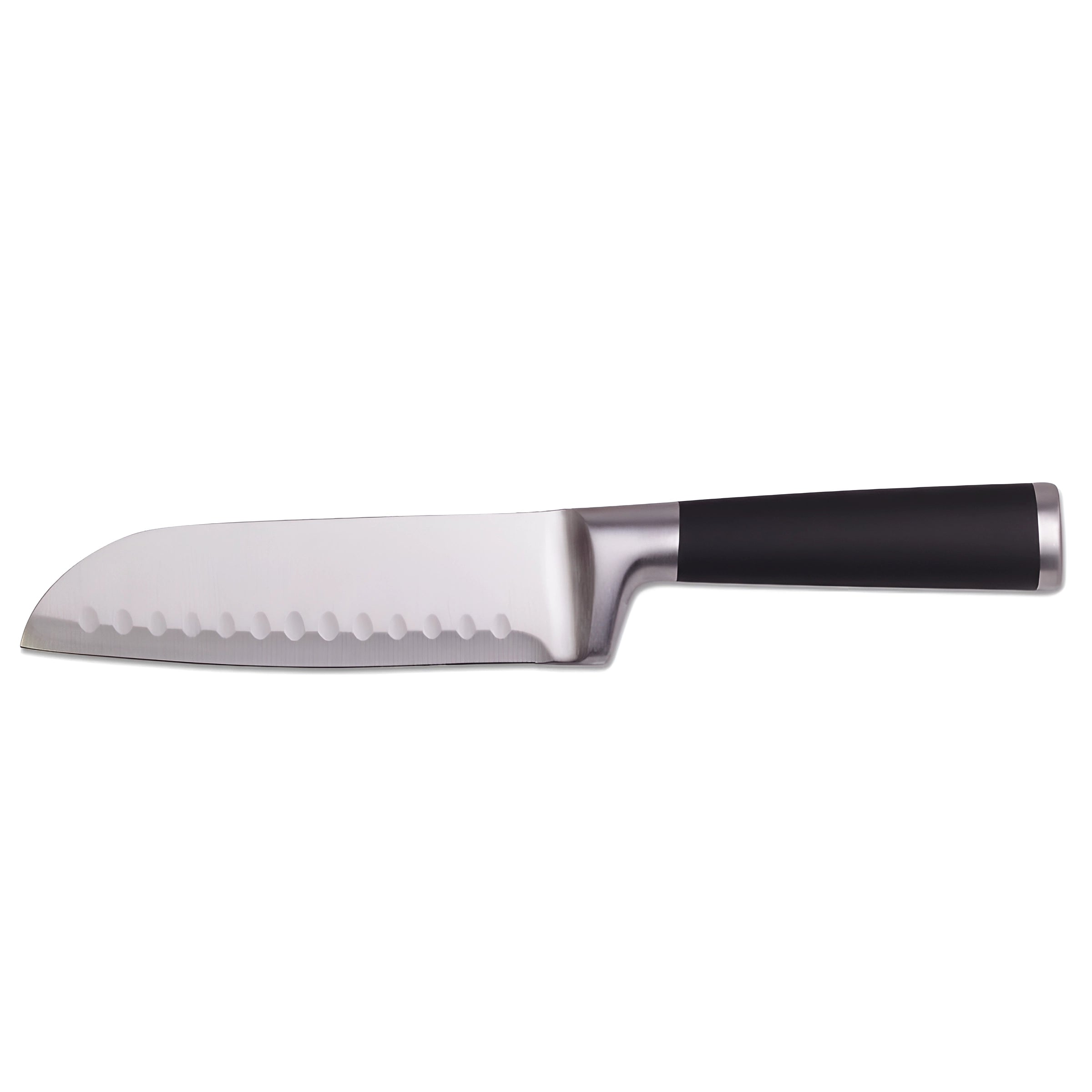 Cutit japonez de bucatarie model Santoku, Koken, otel inoxidabil, maner soft-touch, versatil in utilizare, 20 cm - 4 | YEO