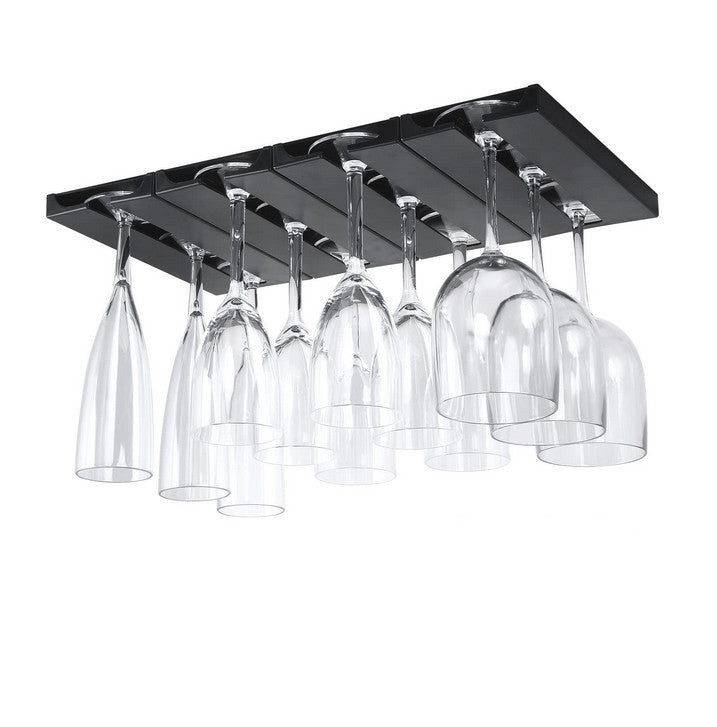 Koken hanging glass holder, suitable for various types of glasses, 2 x 11x 25 cm, Plastic/Black