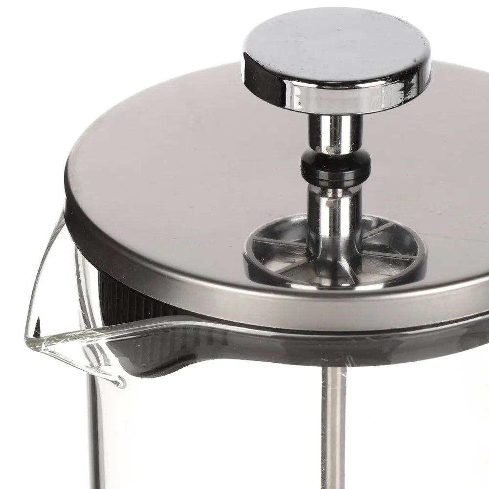 Cafetiera Cu Piston Pentru Cafea Si Ceai Koken, Presa franceza cu infuzor 1000 ML, sticlă borosilicată termorezistentă și oțel inoxidabil 304, -20 ℃ +130 ℃, Infuzor pentru ceai cu 3 Filtre, Fara BPA