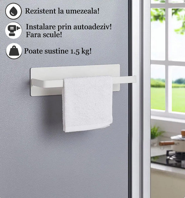 Suport pentru prosoape de hartie Koken, cu fixare autoadeziva pe multiple suprfate pentru organizare bucatarie sau baie, 22 x 6 x 26.5 cm Metal - 4 | YEO