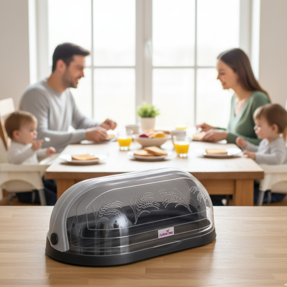 Cutie de Paine Koken, capacitate mare, suport pentru paine cu fereastra, design elegant, asamblare usoara, Plastic PP, Free BPA, 47x27,5x17cm - 4 | YEO