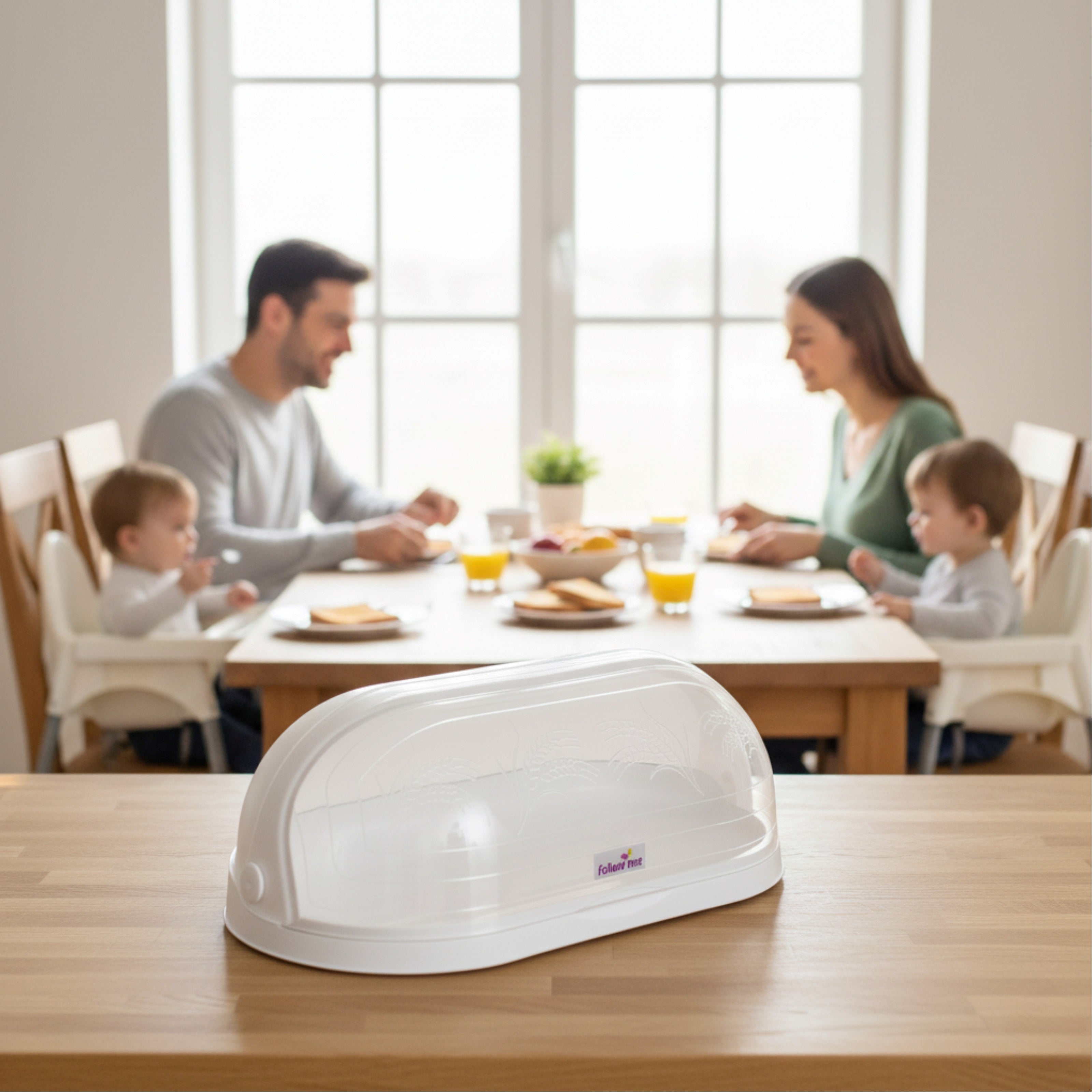 Cutie de Paine Koken, capacitate mare, suport pentru paine cu fereastra, design elegant, asamblare usoara, Plastic PP, Free BPA, 47x27,5x17cm - 6 | YEO