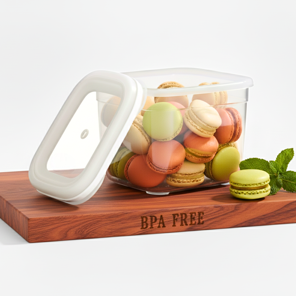 Recipient de depozitare alimente, etanș, Koken cutie depozitare cu capac, plastic fără BPA, organizator alimente, rezistent rece/fierbinte, 0.6L, 1.2L, 1.75L, Transparent