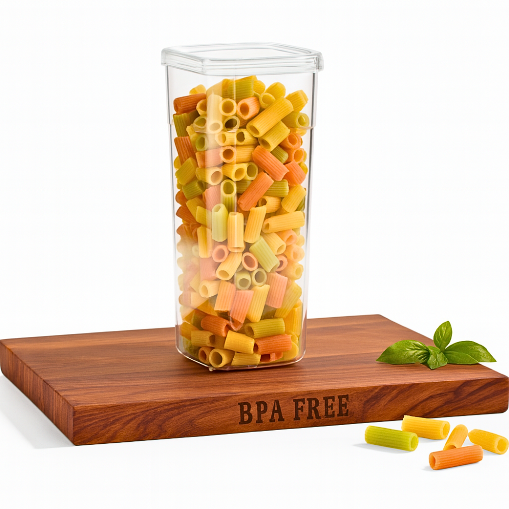 Recipient de depozitare alimente, etanș, Koken cutie depozitare cu capac, plastic fără BPA, organizator alimente, rezistent rece/fierbinte, 0.6L, 1.2L, 1.75L, Transparent