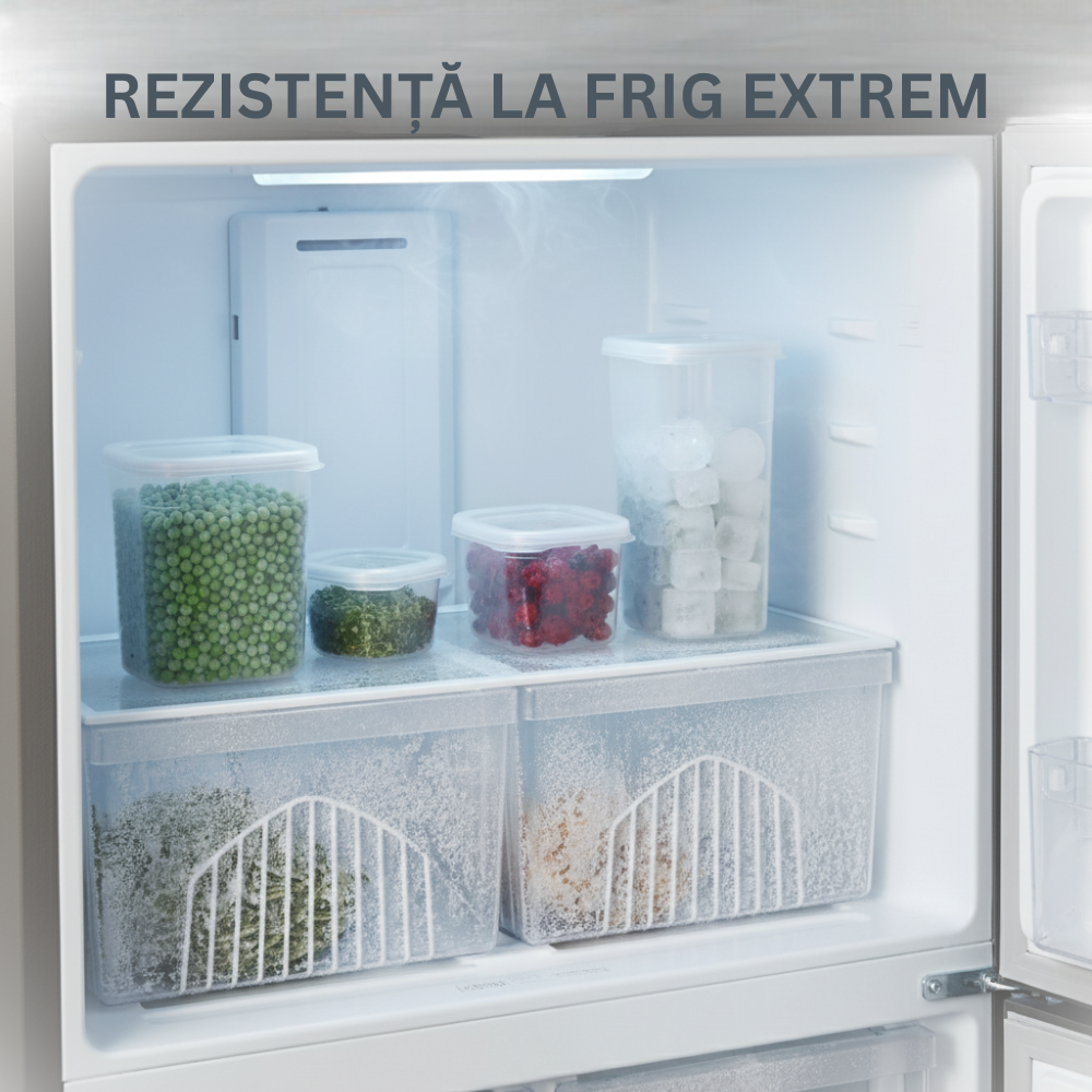 Recipient de depozitare alimente, etanș, Koken cutie depozitare cu capac, plastic fără BPA, organizator alimente, rezistent rece/fierbinte, 0.6L, 1.2L, 1.75L, Transparent - 3 | YEO