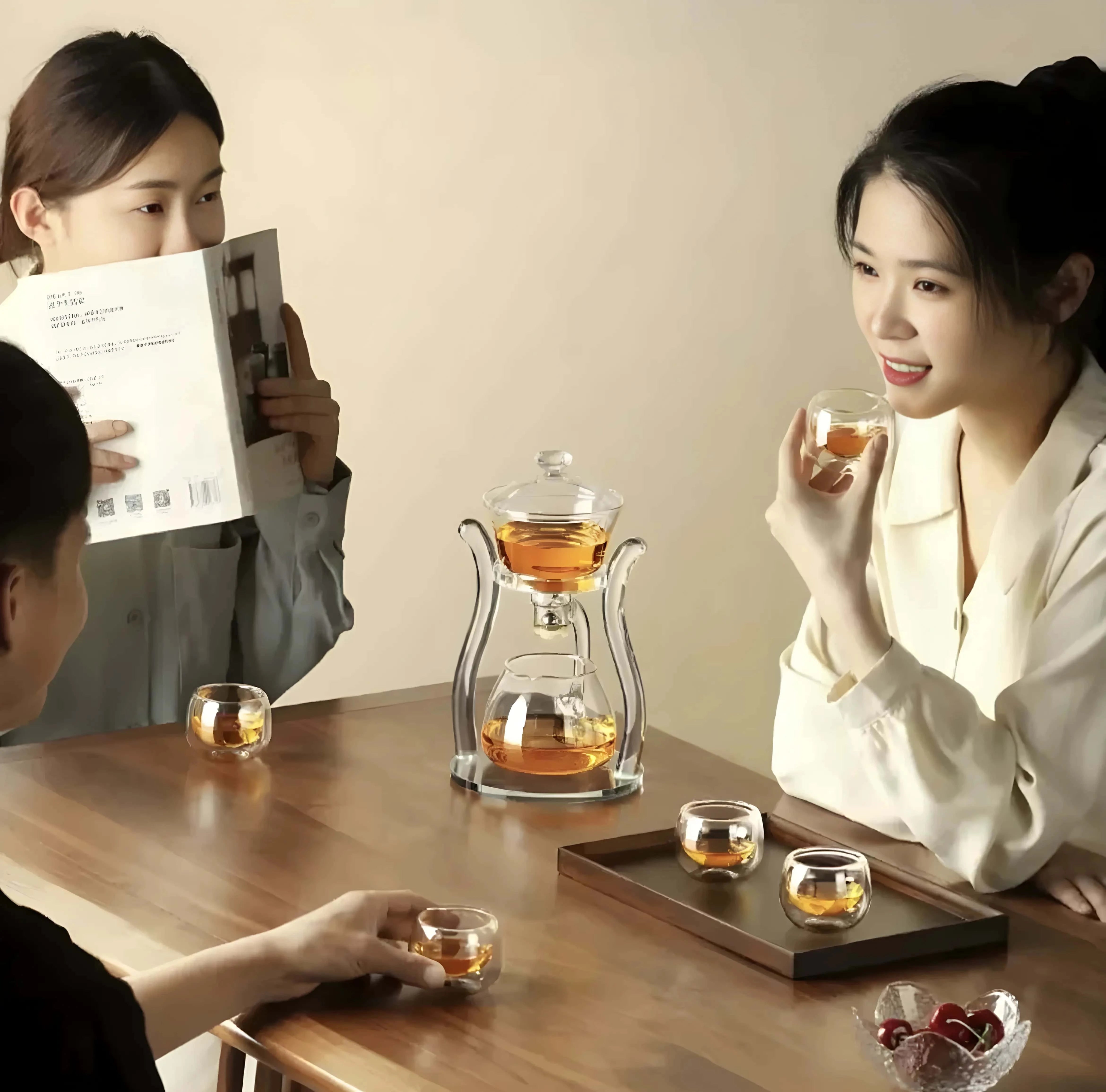 Ceainic Touch Koken, din sticlă cu infuzor japonez, Sticla borosilicată, Rezistent la temperaturi extreme 150℃, 350 ml