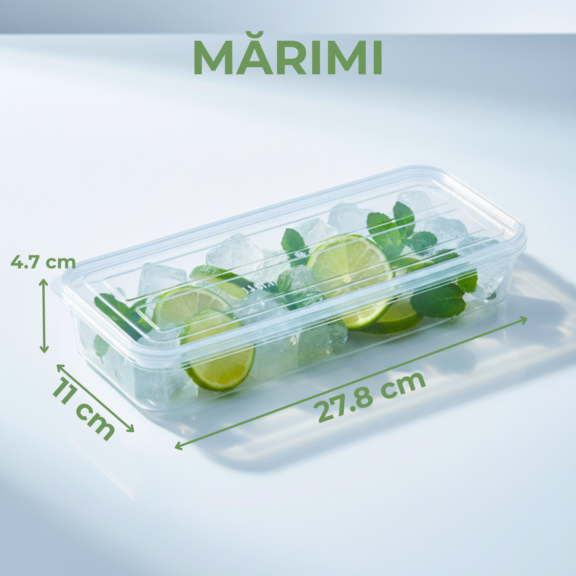 Recipient de depozitare alimente Koken, organizare frigider/congelator, Cutie cu capac etanș, plastic fără BPA, rezistent la rece, 1.18 L - 1 | YEO