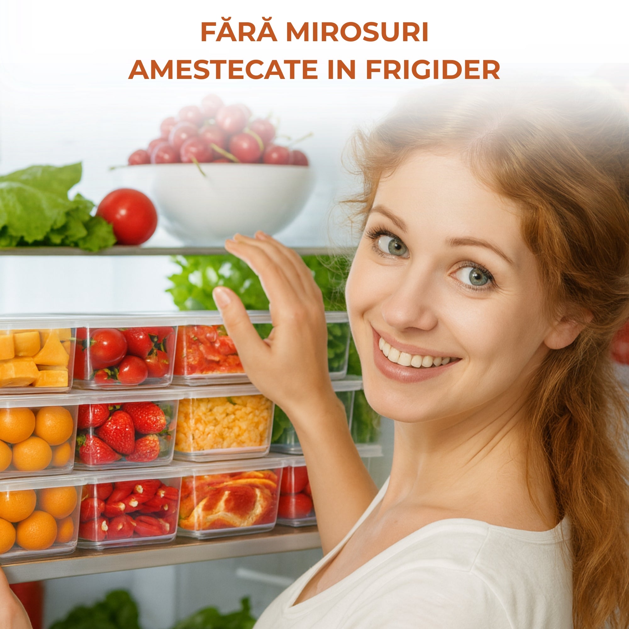 Recipient de depozitare alimente Koken, organizare frigider/congelator, Cutie cu capac etanș, plastic fără BPA, rezistent la rece, 1.18 L - 5 | YEO