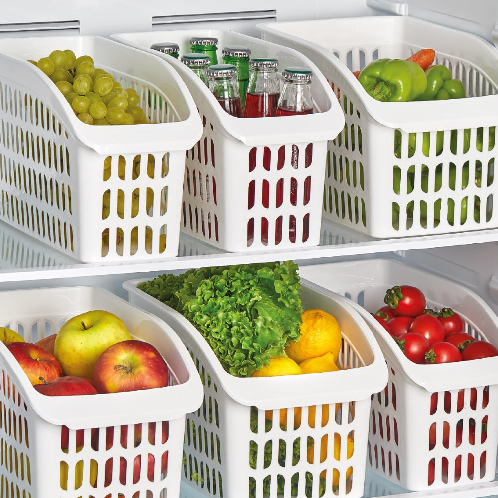 Organizator Frigider Koken, plastic PP, BPA free, cutie pentru cămară, baie, frigider, Multifunctional, 1 Compartiment principal, Potrivit Mașina de Spălat Vase, Alb, 2 dimensiuni disponibile - 4 | YEO