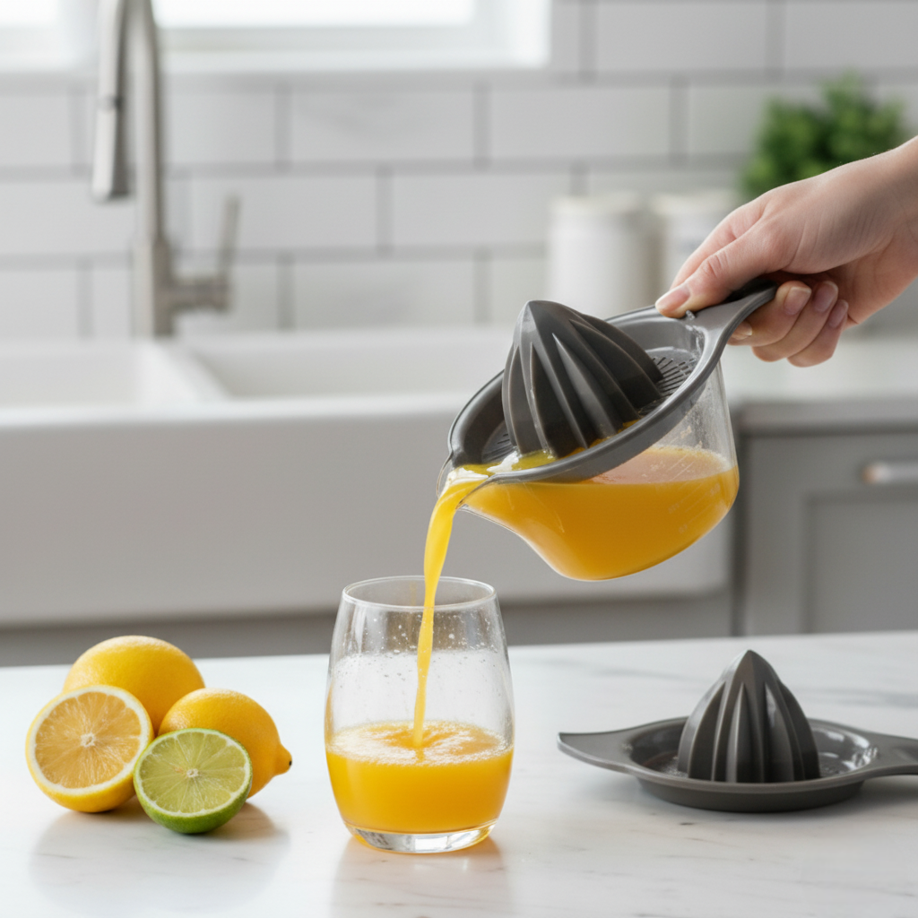 Storcator manual de citrice Koken, Plastic PP, BPA Free, Presa robusta de citrice pentru sucuri, Cu Vas Colector si Sita, - 5 | YEO