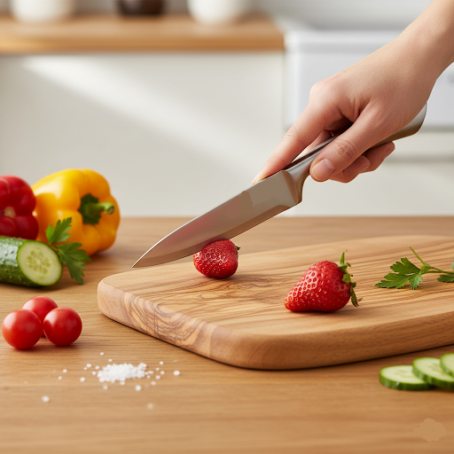 Set Cuțite pentru Bucătărie Koken, 6 Piese din Oțel Inoxidabil cu Suport din lemn, lama ultra-ascutita, 56-58 HRC cu Mânere Ergonomice, rezistente la coroziune - 3 | YEO