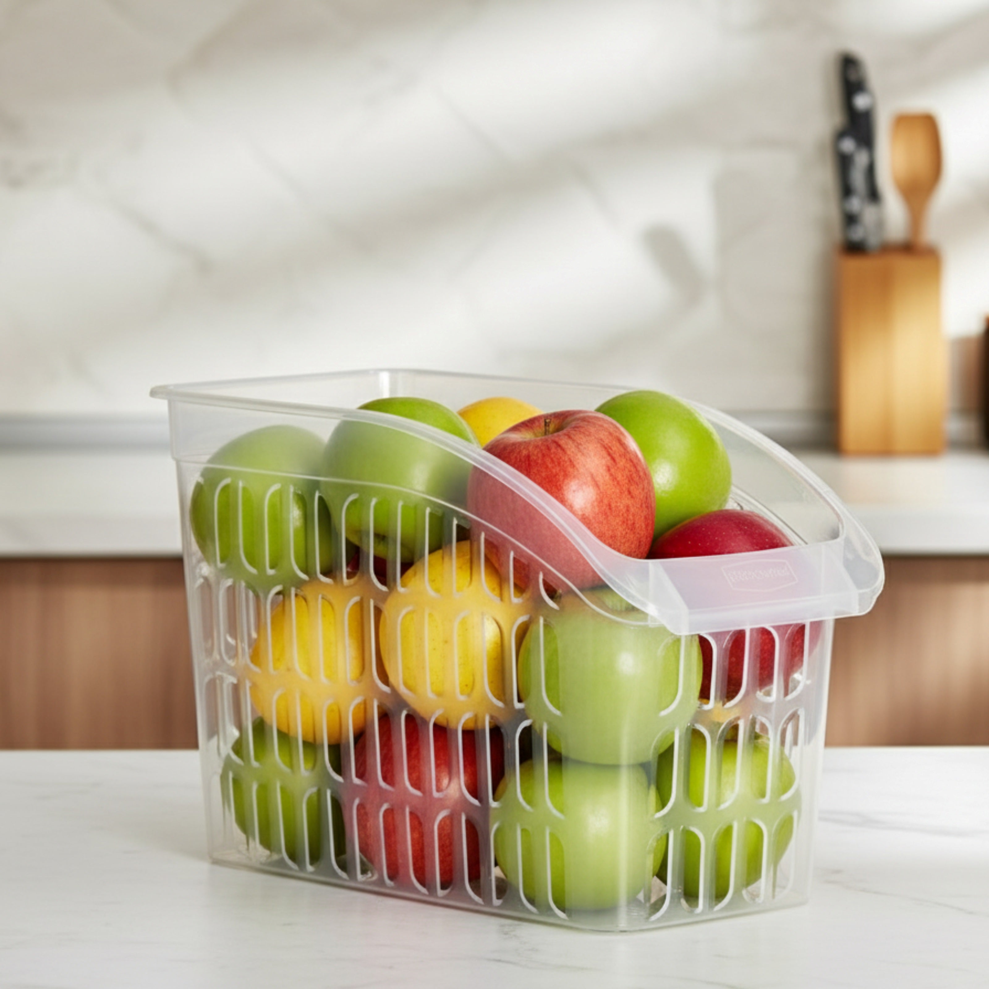 Organizator Frigider Koken, plastic PP, BPA free, cutie pentru cămară, baie, frigider, Multifunctional, 1 Compartiment principal, Potrivit Mașina de Spălat Vase, Transparent, 2 dimensiuni disponibile - 8 | YEO
