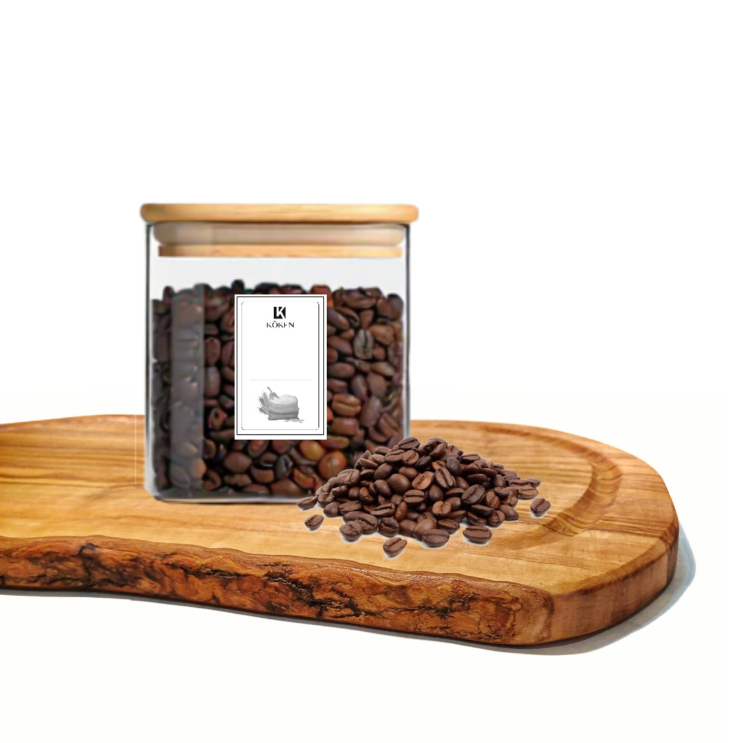 Creează-ți propriul Set de recipiente din sticlă borosilicată Koken, Borcane cu capac din bambus ermetic, recipiente patrate, transparente + stickere, marker, 0.8L, 1.2L,1.6 L, 2L