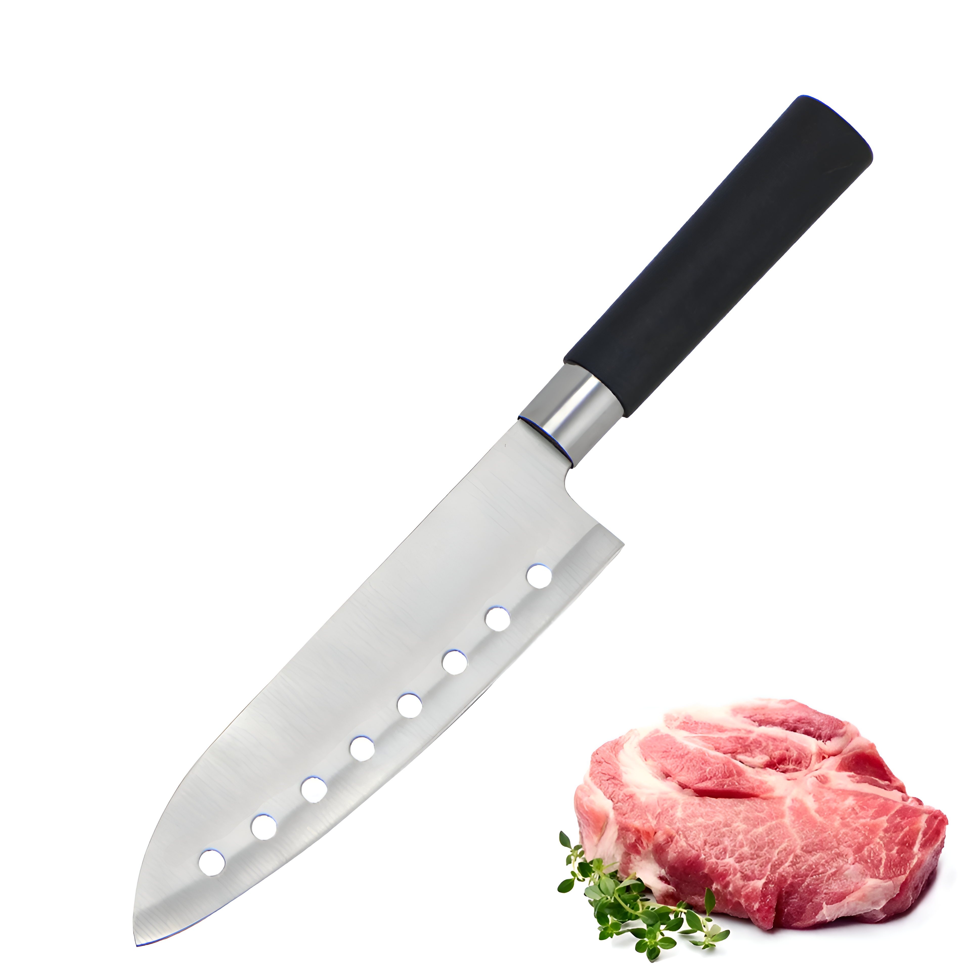 Cutit japonez Santoku Koken versatil in utilizare, lama din otel inoxidabil 17.2 cm, maner din PP, Profesional