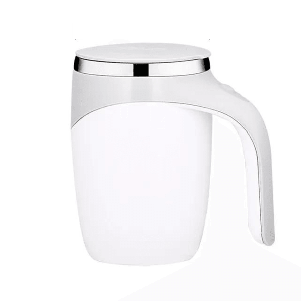 Cana Hurricane Koken, multifunctionala tip Termos, Cana cu amestecare automata din otel inoxidabil, ideala pentru cafea, ceai, Limonada, ciocolata calda, lapte, 380 ml, Alb/Gri