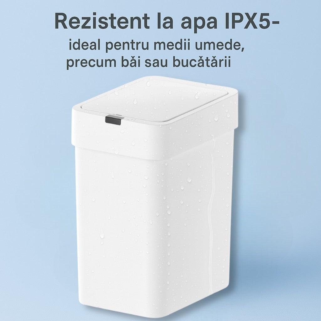 Cos de gunoi cu senzor de miscare infrarosu, 9 L, Koken Capac automat anti-miros, silentios, Rezistent la apa IPX5, Design elegant slim, Cos gunoi bucatarie, baie, dormitor, 21.8x13x31.5 cm, Alb - 6 | YEO