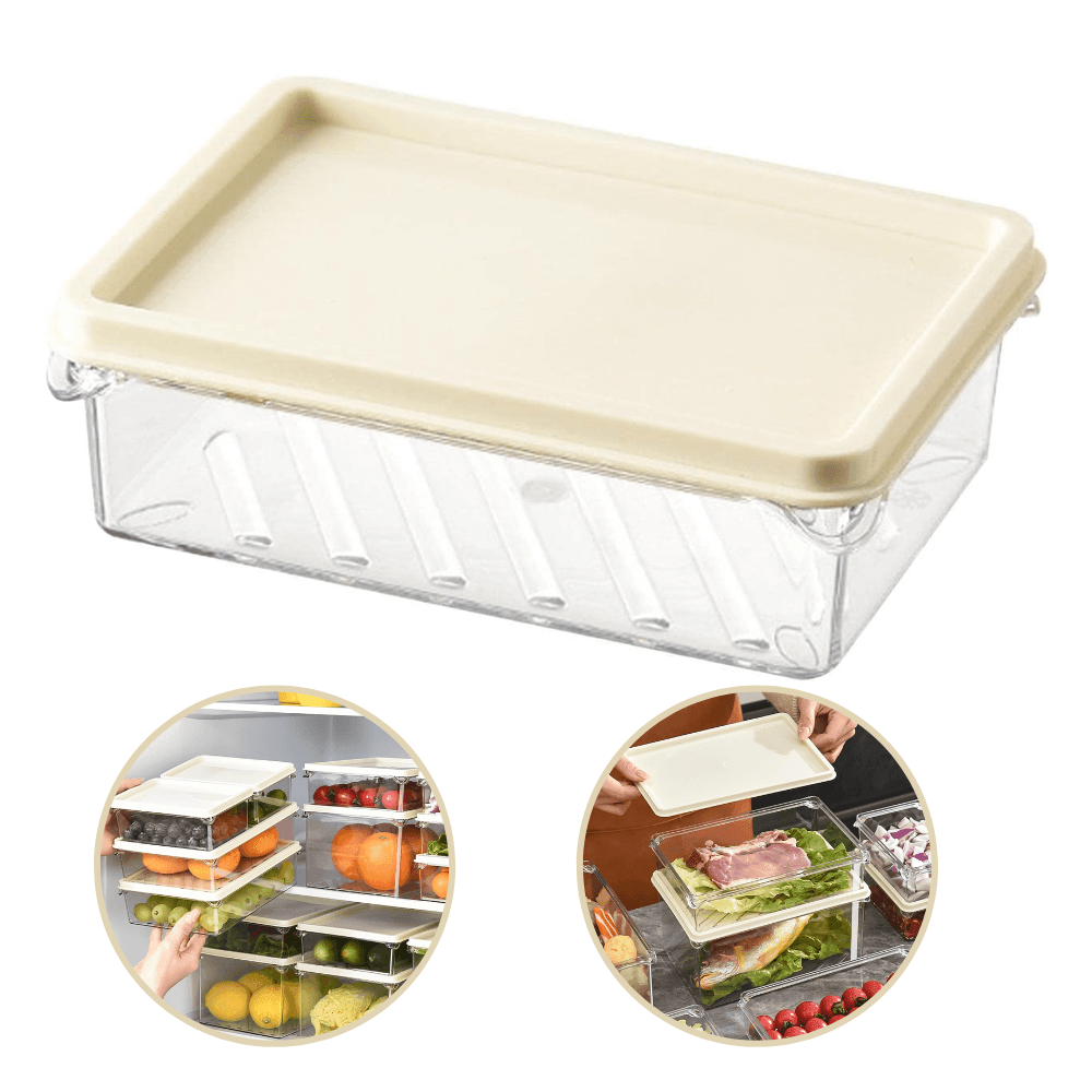 Cutie de depozitare Koken, caserola din plastic PP cu capac, container transparent pentru frigider, depozitare convenabilă, 20 x 13,5 x 5,5 cm