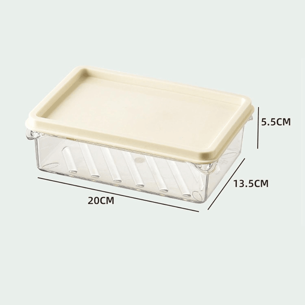 Cutie de depozitare Koken, caserola din plastic PP cu capac, container transparent pentru frigider, depozitare convenabilă, 20 x 13,5 x 5,5 cm - 1 | YEO