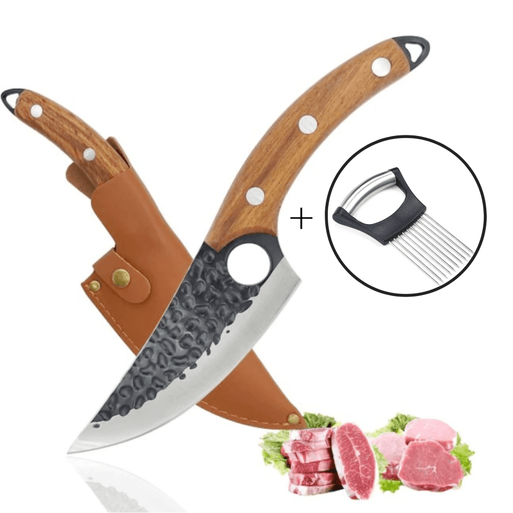 Cutit Japonez Profesional Koken - Oțel Forjat, Maner Ergonomic Lemn, Rezistent la Coroziune, Precizie Top + Suport pentru Tocat Legume Cadou