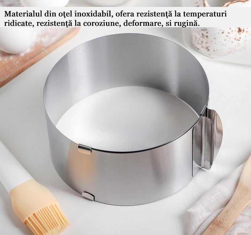 Inel reglabil si gradat pentru tort Koken - alege sa gatesti usor cu rezultate perfecte, diametru 15-30 cm, inălțime 15 cm, Oțel Inoxidabil - 5 | YEO