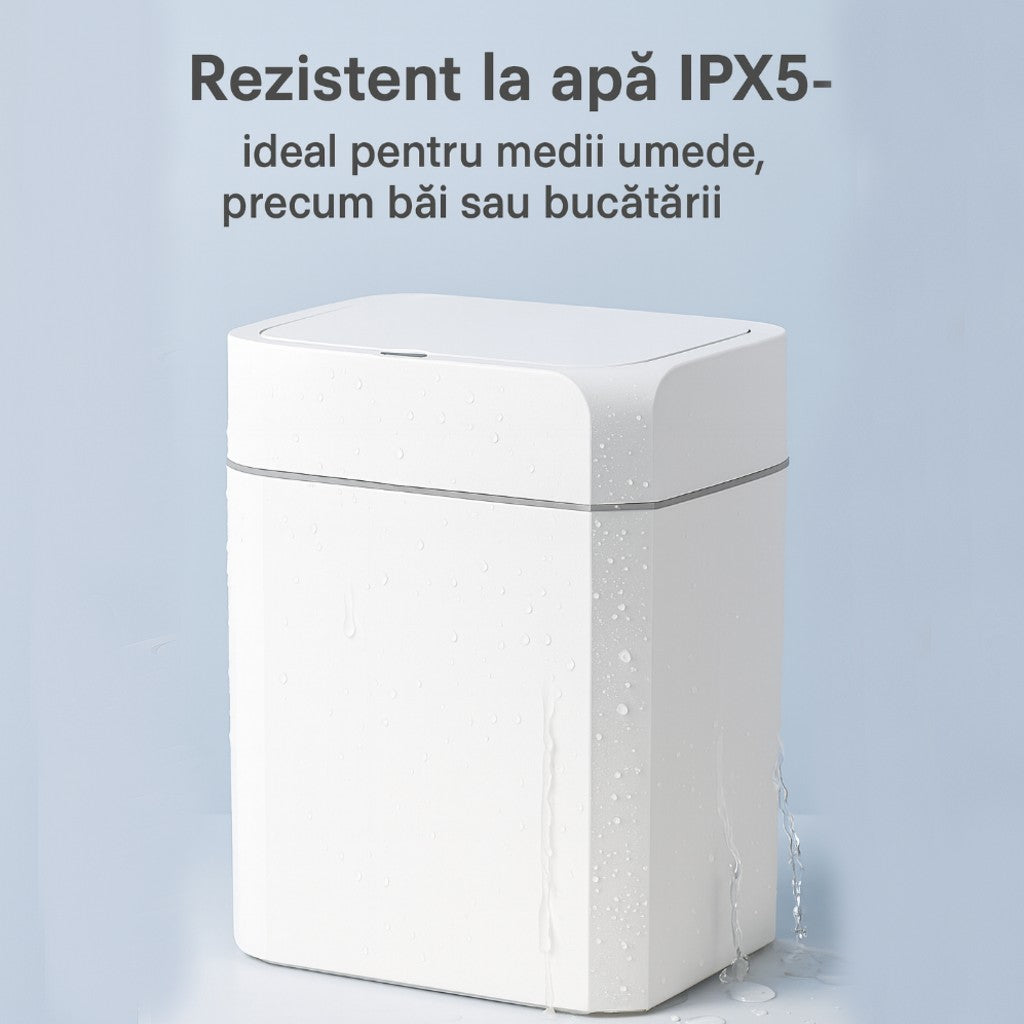 Cos de gunoi cu senzor de miscare infrarosu Koken, 18 L, Cos gunoi bucatarie, capac automat anti-miros, silentios, Rezistent la apa IPX5, Design elegant, 25.5x19x40 cm, Alb - 4 | YEO
