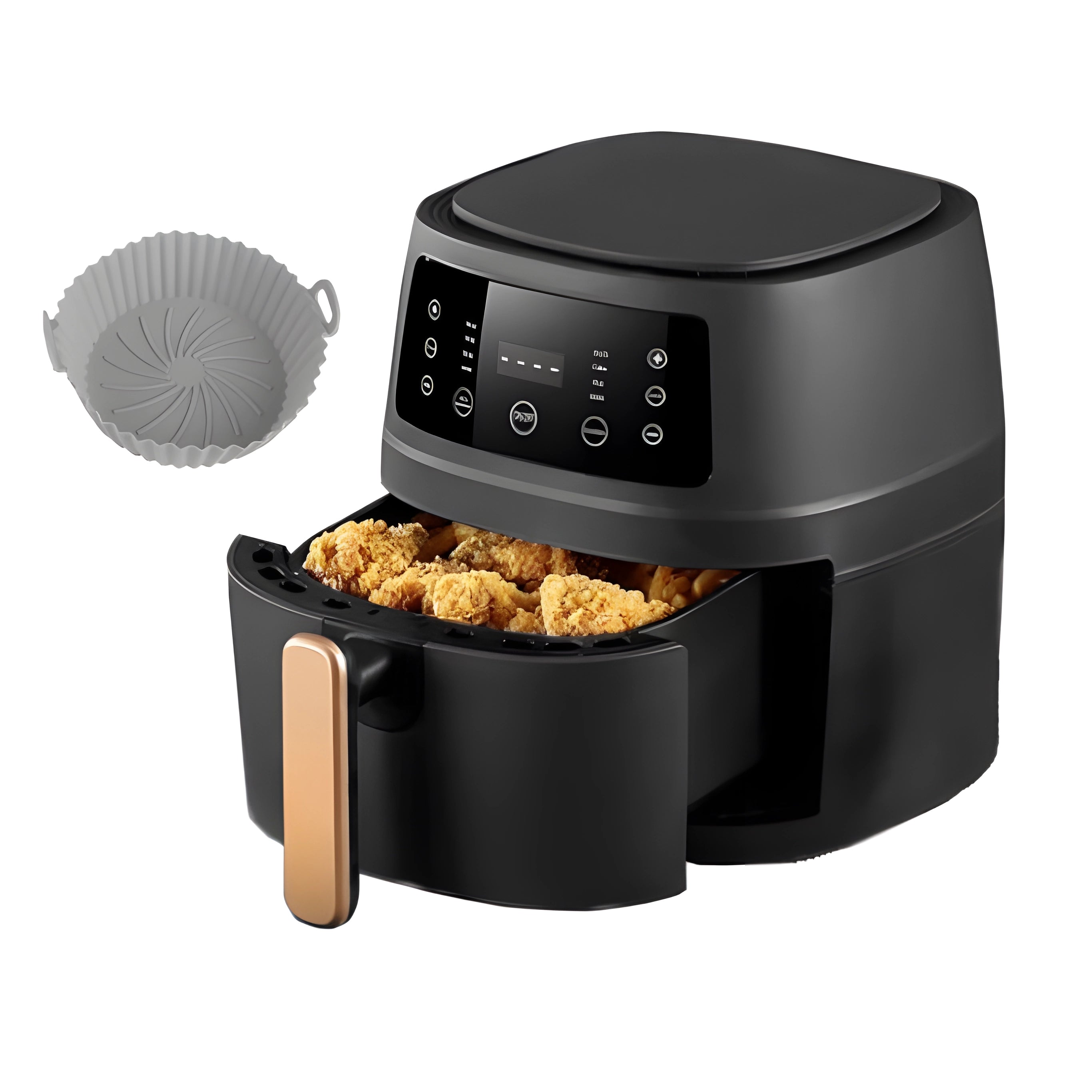 Friteuza cu aer cald Koken, Air Fryer Optiune Sanatoasa-fara ulei, Putere 2400W, 8 programe, capacitate 8L, temperatura ajustabila,vas detasabil, 32x25,5 cm, Negru