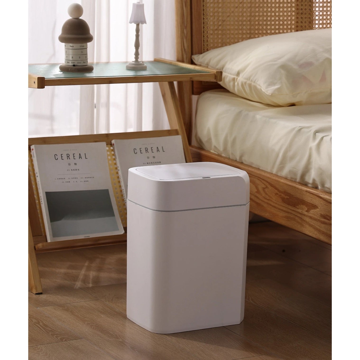 Cos de gunoi cu senzor de miscare infrarosu Koken, 18 L, Cos gunoi bucatarie, capac automat anti-miros, silentios, Rezistent la apa IPX5, Design elegant, 25.5x19x40 cm, Alb - 6 | YEO