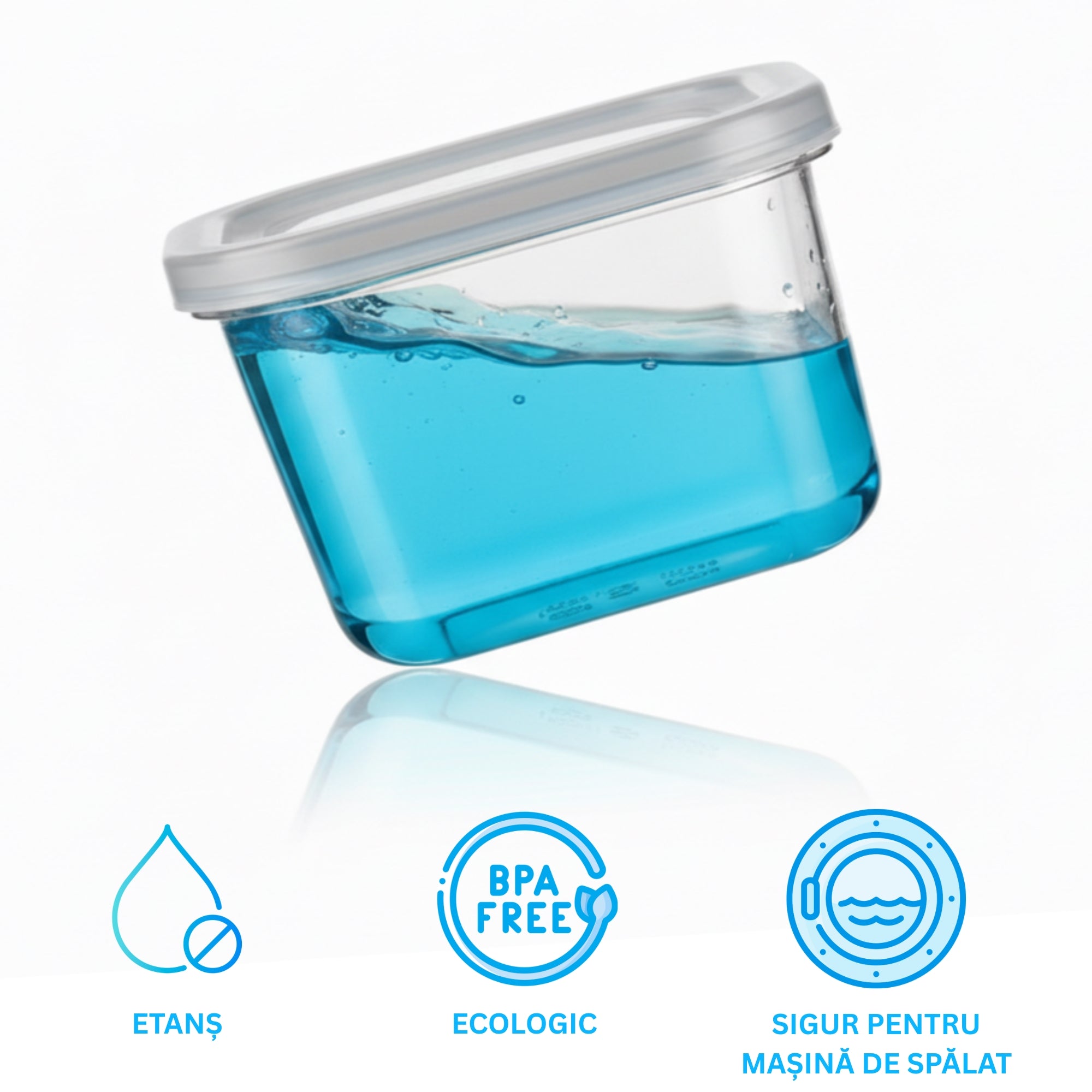 Set 12 recipiente depozitare alimente Koken, caserole etanse din plastic fara BPA, rezistente, compatibile cu congelator/microunda, 1.4/2.2/3.3 L, Transparente - 2 | YEO