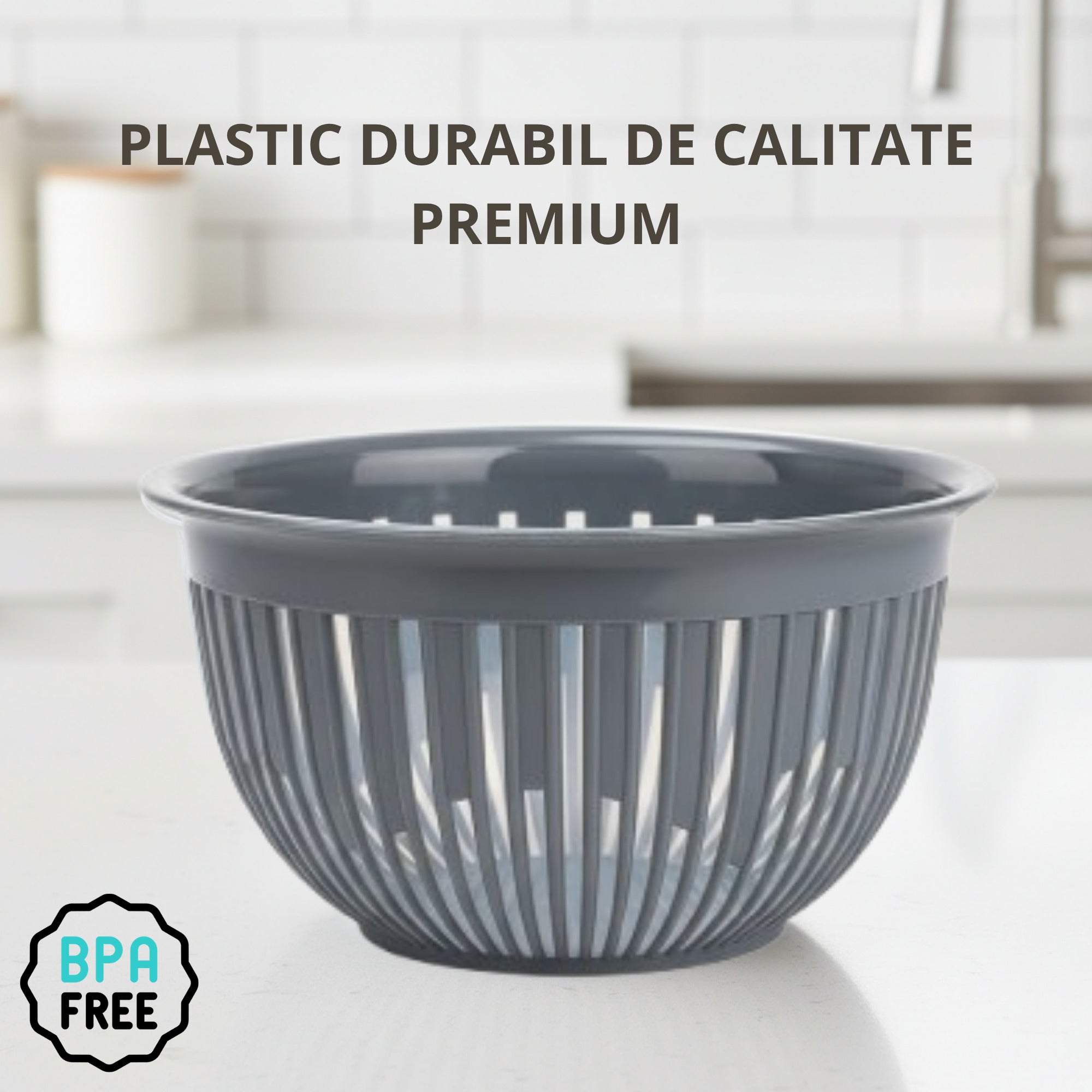 Set 4 boluri din plastic durabil Koken pentru salate, fructe si mancare gatita,0.45 /1.6 /3.6 /5.6 L, fara BPA - 4 | YEO