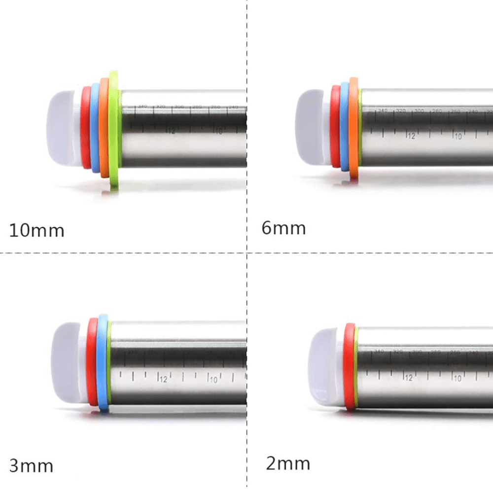 Sucitor inox Koken, Facalet ajustabil cu 4 seturi de inele de marimi si culori diferite, 43 x 6 cm, Argintiu - 2 | YEO