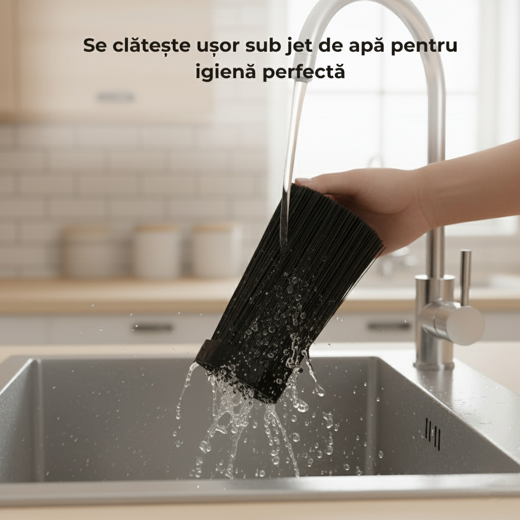 Suport pentru cuțite universal Koken, material plastic dur fara BPA, baza patrata, usor de curatat, soft-touch, negru mat, 9.5x9.5x22 cm - 5 | YEO
