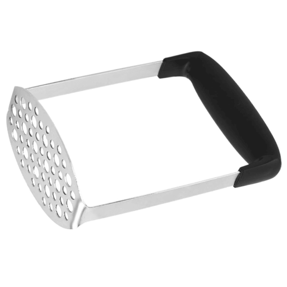 Zdrobitor de cartofi Koken.ro, Oțel inoxidabil/Plastic ABS, cu maner ergonomic anti-alunecare, 16,8x11,2x7,2cm, Negru/Argintiu - köken